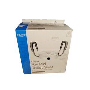 Equate FG31F044T Locking Raised Toilet Seat with Adjustable Handles, White